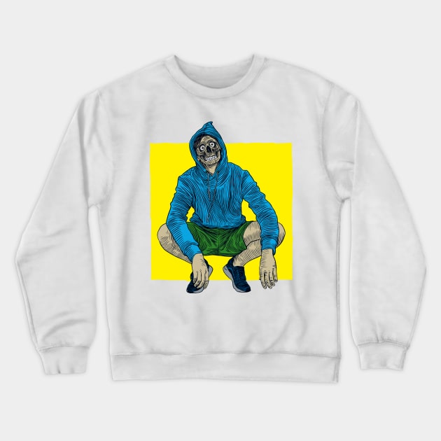 Skull Crouching Style Crewneck Sweatshirt by jafaris